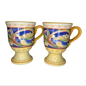 Pfaltzgraff Villa Della Luna Pedestal Mugs-Set/2